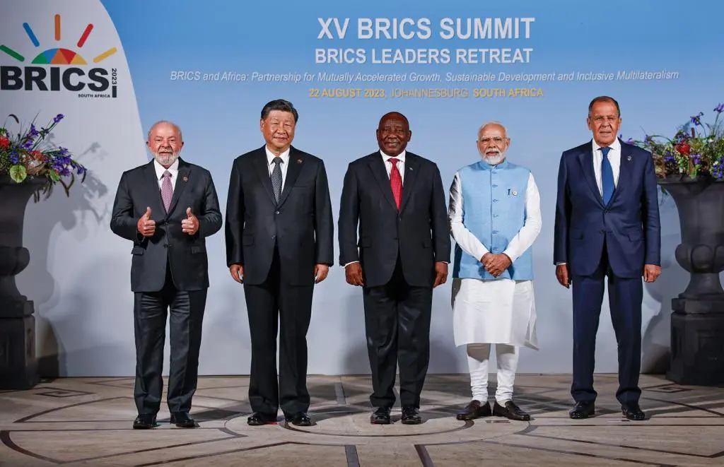 Leaders pose for a photo during BRICS summit in South Africa. (BRICS).