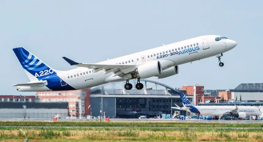 Airbus plane taking off. Photo (courtesy).