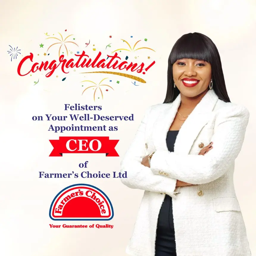 A posts of the newly appointed farmers Choice CEO Felisters Gitau. Image: courtesy.