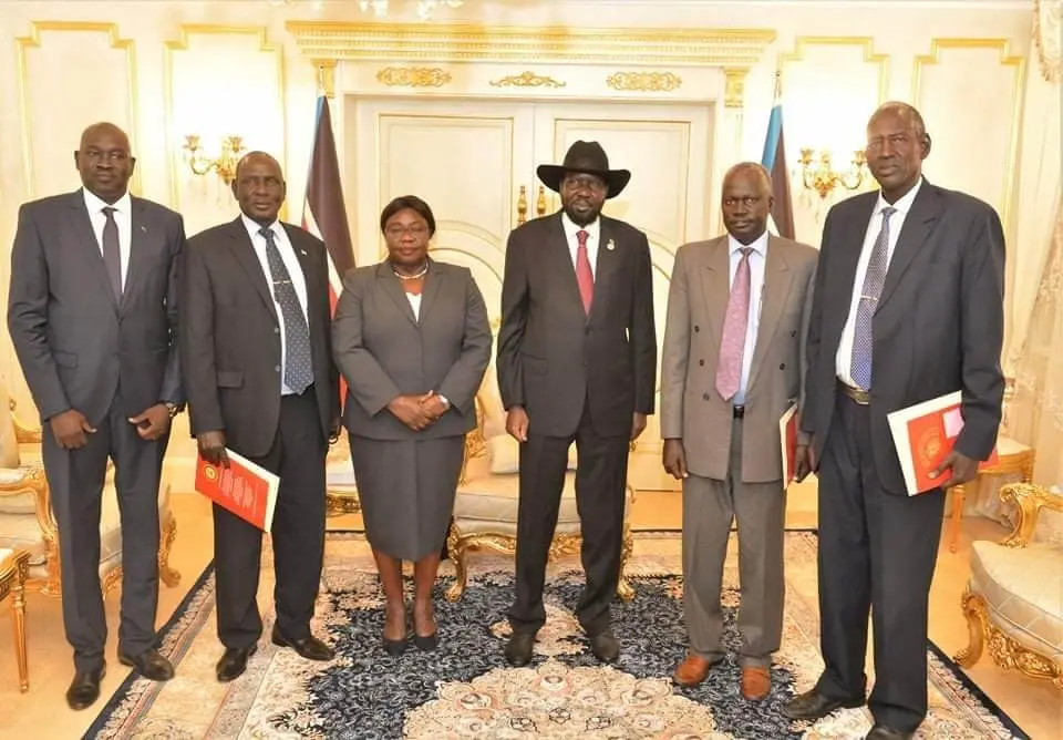 President Salva Kiir of South Sudan (centre) during a past event. Photo (State House Juba-Twitter)