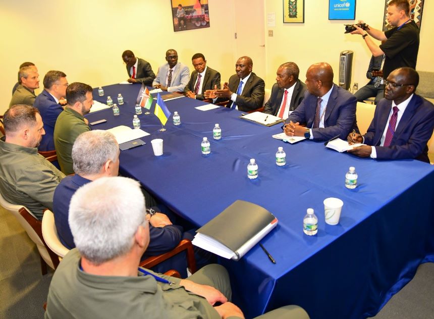 President Ruto and His Ukrainian counterpart in New York. Image: courtesy.