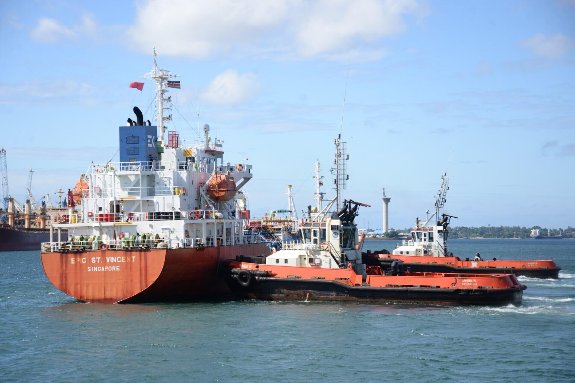 A ship docking at the Port of Mombasa. Photo:KPA