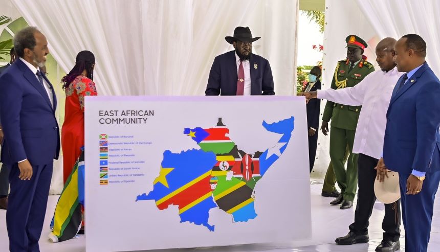 EAC leaders pose for a photo during the signing of the Treaty. Image: courtesy.